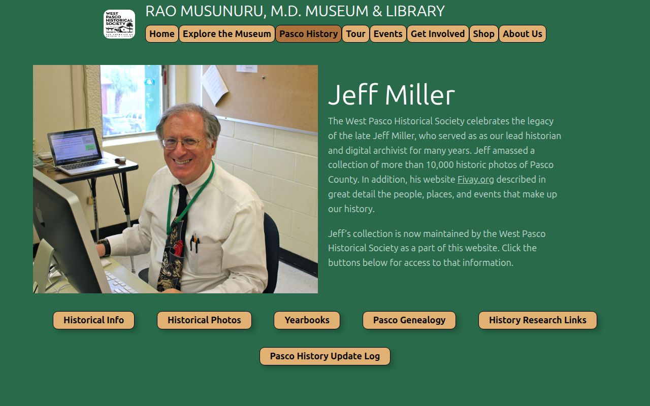 West Pasco Historical Society research portal